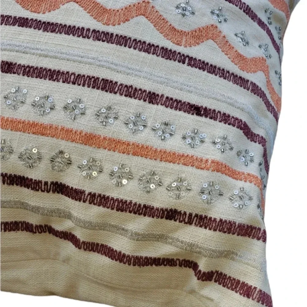 Nordstrom at Home Beige 20x20 Boho Pillow